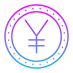 Yen Line Gradient Icon