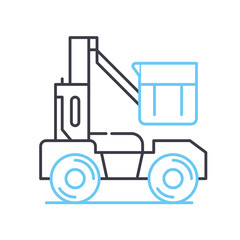 boom lift line icon, outline symbol, vector illustration, concept sign