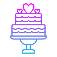Cake Line Gradient Icon