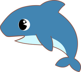 Cute Cartoon Sea Animal shark Character