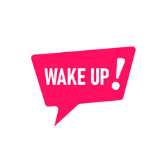 Wake up. Lettering with clock.   illustration