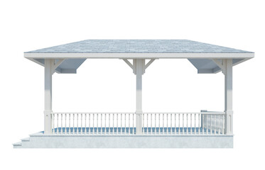 3d Render Building Structure On White