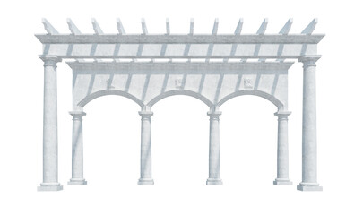 Fototapeta premium 3d Render Building Structure On White