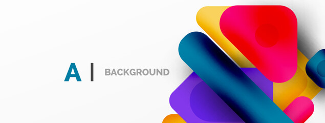 Minimal geometric abstract background. Colorful geometric blocks. Lines, squares and triangles composition wallpaper