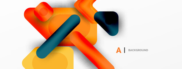 Colorful geometric shapes lines, squares and triangles. Abstract background for wallpaper, banner or landing page