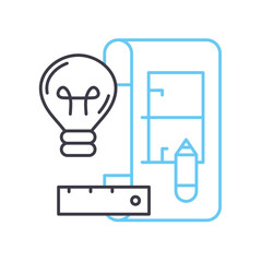 build prototype line icon, outline symbol, vector illustration, concept sign