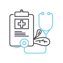 clinical examination line icon, outline symbol, vector illustration, concept sign