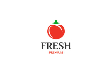 Flat fresh tomatoes logo icon design vector illustration idea