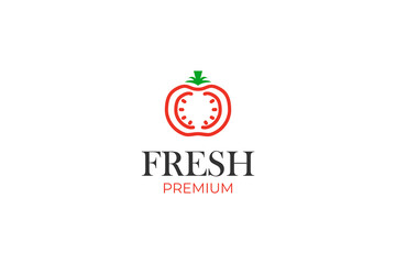 Flat fresh tomatoes logo icon design vector illustration idea