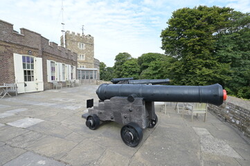 Fototapeta na wymiar Cannon on the ramparts of an English Artillery Fortress. 