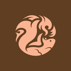 Squirrel Luxury Animal Ornate Creative Logo, Squirrel icon Little squirrel logo Little squirrel luxury logo,  © ade