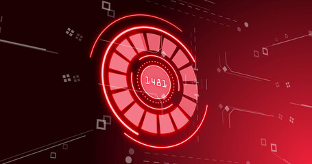 Image of scope scanning over shapes on black background