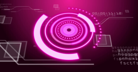 Image of scope scanning over data processing on black background