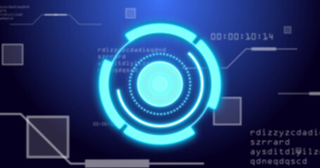Obraz premium Image of scope scanning over data processing on black background