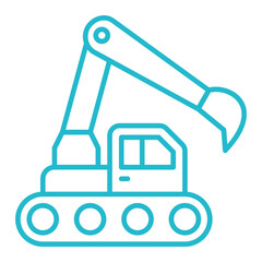 Excavator Multicolor Line Icon