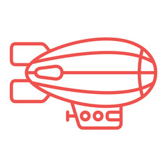 Airship Multicolor Line Icon © Maan Icons