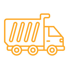 Dump Truck Multicolor Line Icon