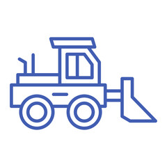 Bulldozer Multicolor Line Icon