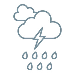 Thunderstorm Multicolor Line Icon