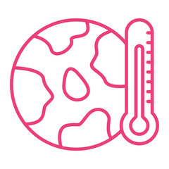 Global Warming Multicolor Line Icon