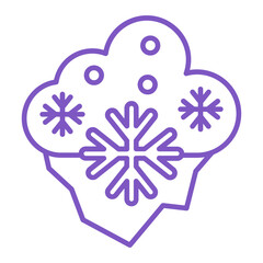 Freezing Weather Multicolor Line Icon