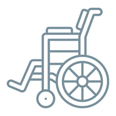 Wheel Chair Multicolor Line Icon