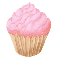 Cake. Image of a cake in a watercolor style. Isolated illustration on a white background.