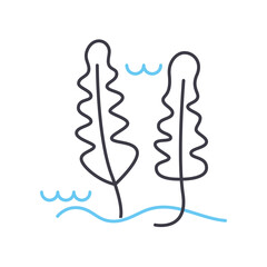 alga line icon, outline symbol, vector illustration, concept sign