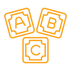 Abc Block Multicolor Line Icon