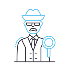 detective man line icon, outline symbol, vector illustration, concept sign