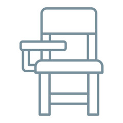 Chair Multicolor Line Icon