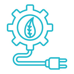 Green Energy Multicolor Line Icon