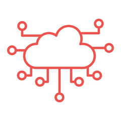 Cloud Computing Multicolor Line Icon