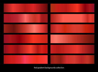 Red gradient template set. Vector Red gradient collection. Vector illustration.