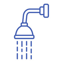 Shower Head Multicolor Line Icon