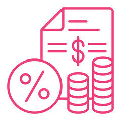 Interest Rate Multicolor Line Icon
