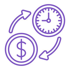 Time Is Money Multicolor Line Icon
