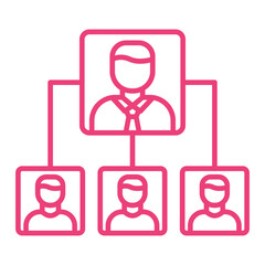 Organization Structure Multicolor Line Icon