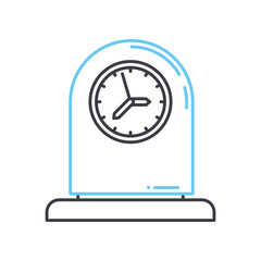 clock line icon, outline symbol, vector illustration, concept sign