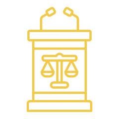 Tribune Multicolor Line Icon