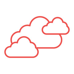 Clouds Multicolor Line Icon