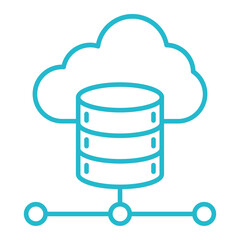 Cloud Data Multicolor Line Icon