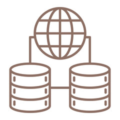 Data Network Multicolor Line Icon