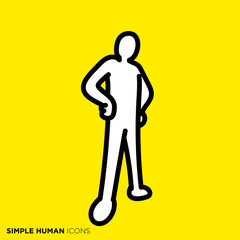 シンプルな人間のアイコンシリーズ　「斜に構える人」