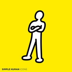 シンプルな人間のアイコンシリーズ　「腕を組んで怒る人」