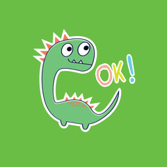 cute dinosaurs design vector flat isolated illustration