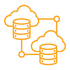 Cloud Storage Multicolor Line Icon