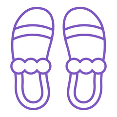 Slippers Multicolor Line Icon