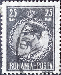 ROMANIA - CIRCA 1932: a postage stamp from Romania , showing a portrait of Carol II of Romania...