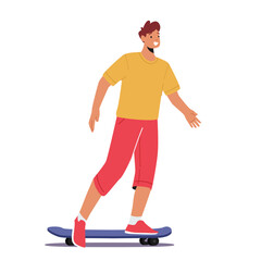 Fototapeta na wymiar Teenager Boy Riding Skate Board. Urban Culture and Outdoor Activity, Skateboarding Extreme Sport, Man in Skate Park